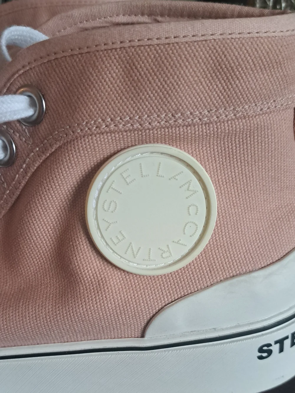 Stella McCartney Pink High-Top Canvas Sneakers EUC Offers Welcome